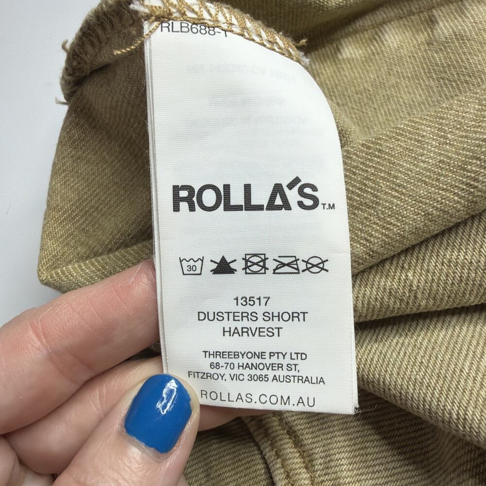 Rollas Dusters Harvest High Rise Slim Shorts Womens Size 27 Tan Brown Sand EUC - Picture 13 of 14